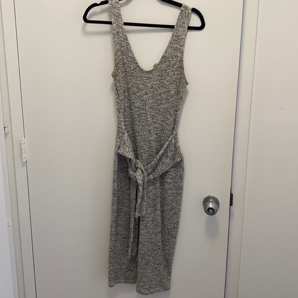 Sweater dress with front wrap tie